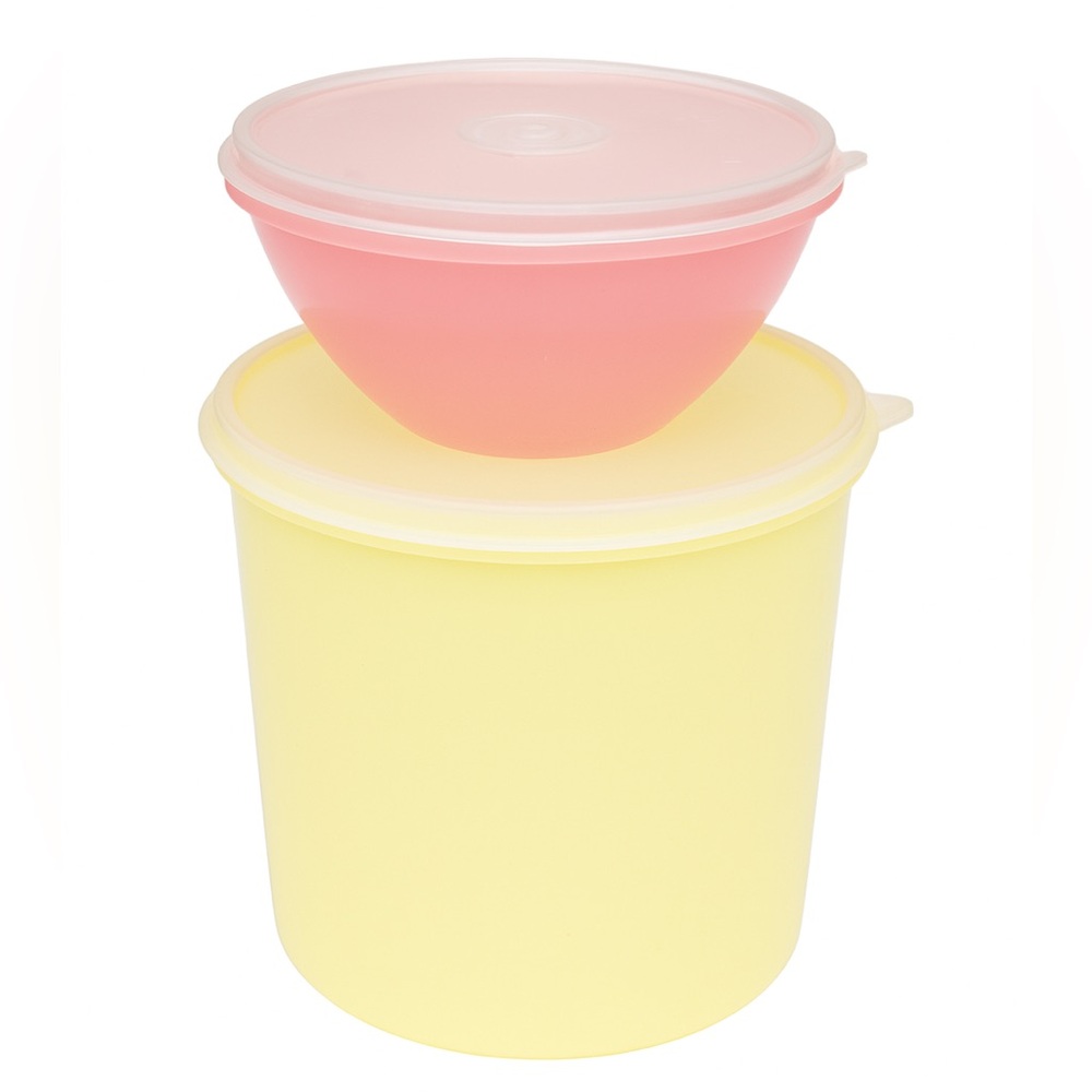 Vintage Tupperware Wonderlier pink bowl Nesting Bowl 1960s pastel Tupperware